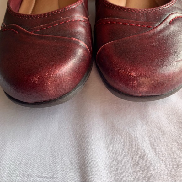 Earth Red-Burgundy Leather Clover Mary Jane Shoes Size 7.5 Boho Academia - Picture 8 of 9
